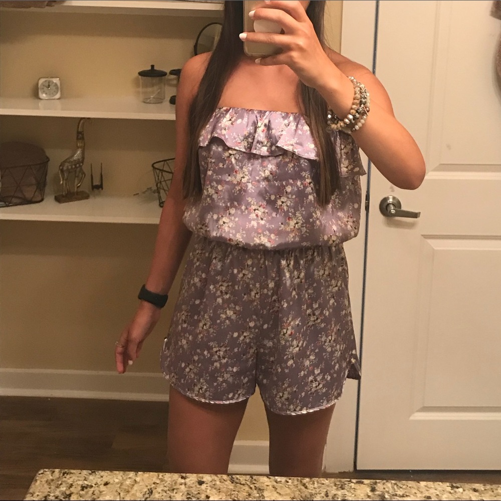 Purple Floral Romper